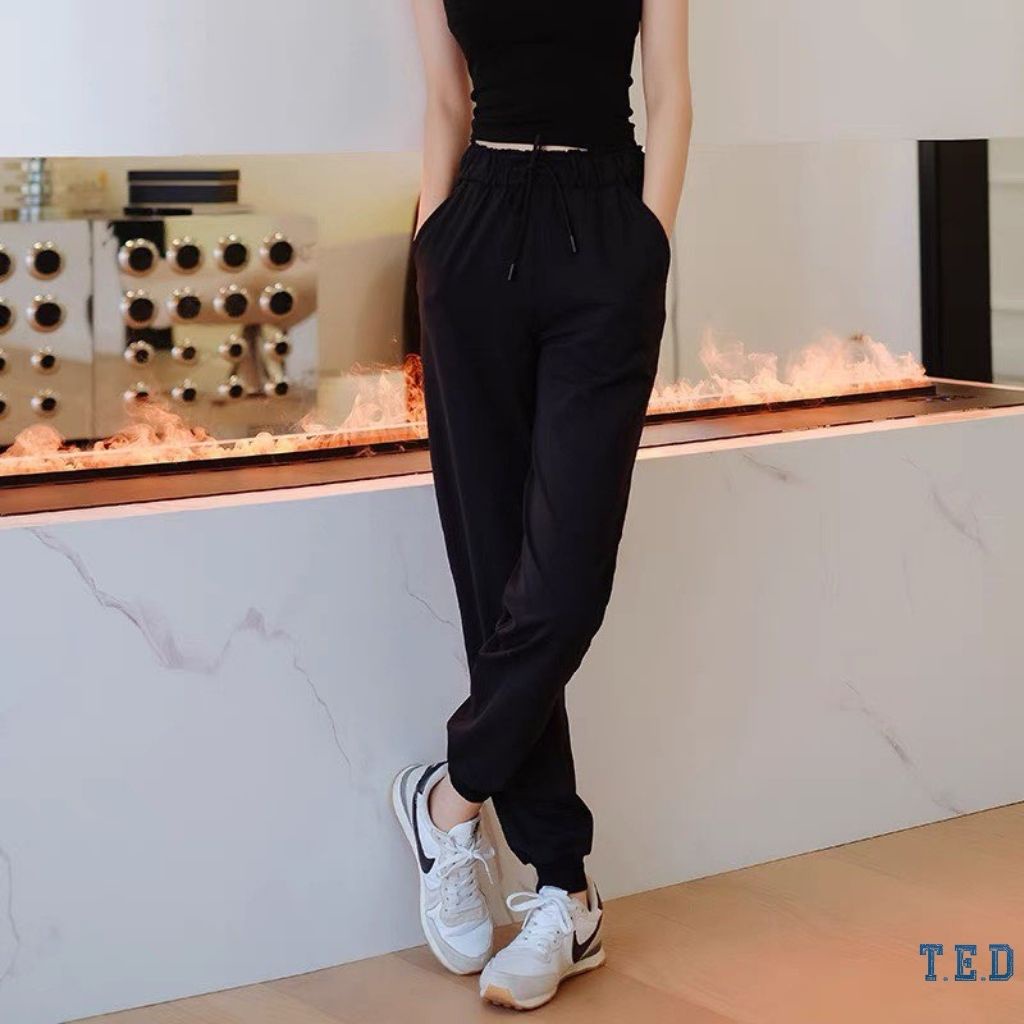 Quần nỉ jogger len tăm nữ , quần nỉ bo gấu chất len tăm siêu đẹp TED11