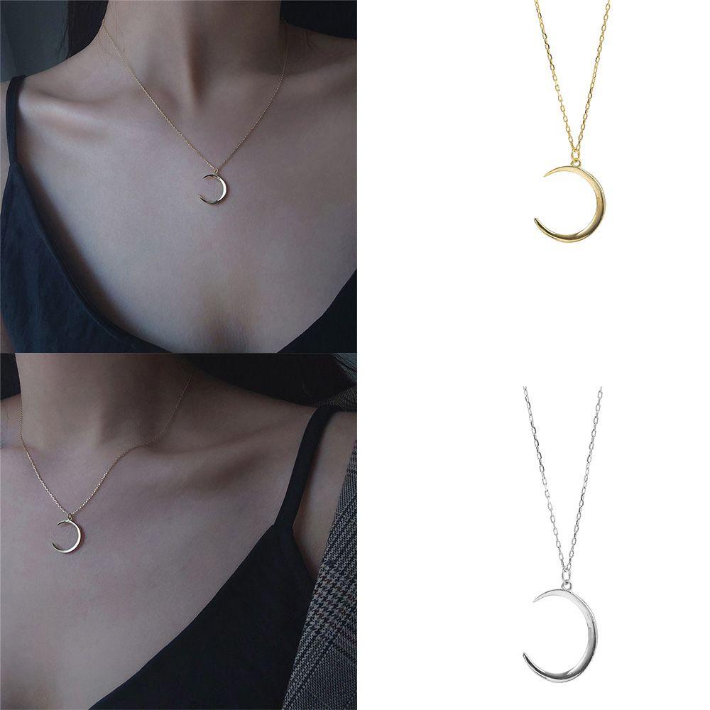 NIUYOU Vòng cổ Hợp Kim Hình Mặt Trăng Thời Trang Cho Nữ