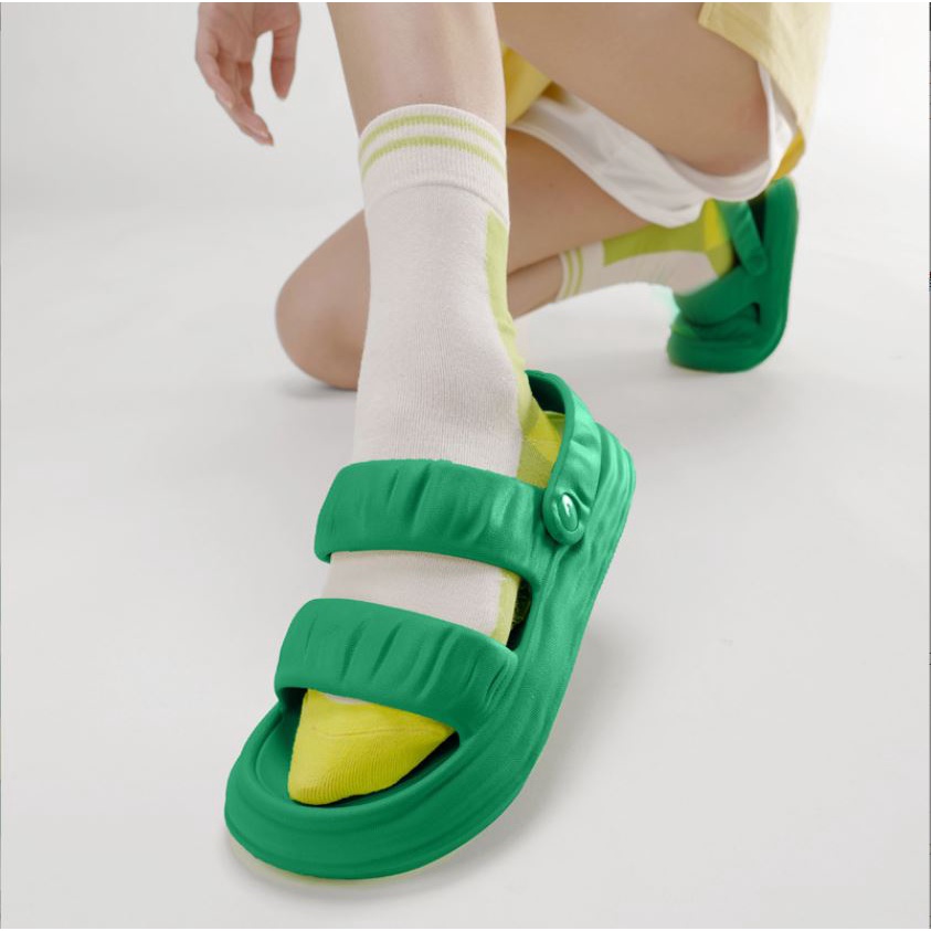 Sandal Nữ Quai Nhún Màu Sắc Trendy