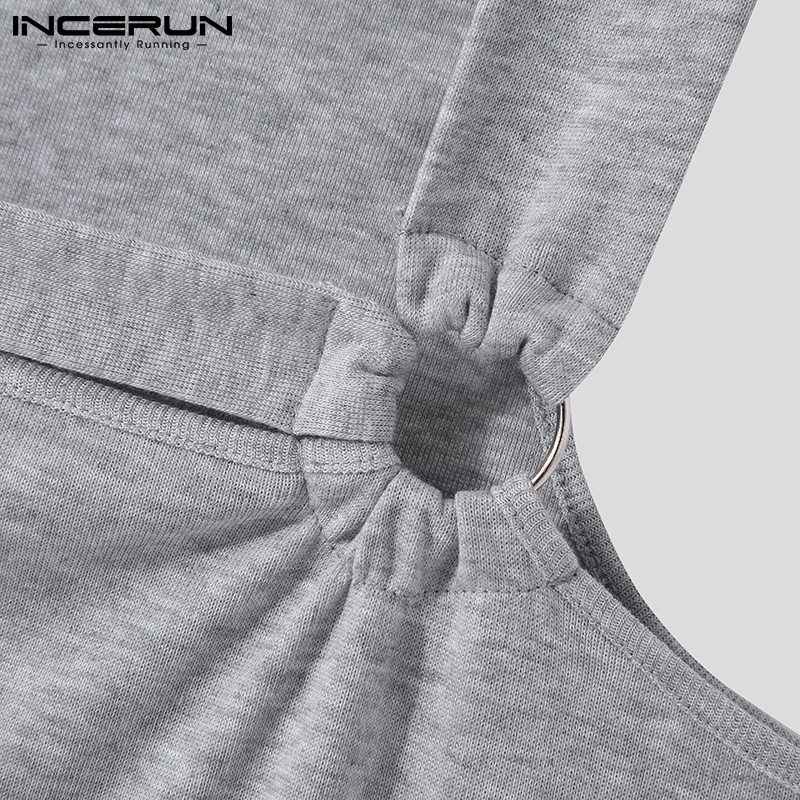 Áo sát nách INCERUN không tay dáng ôm màu trơn thời trang mùa hè cho nam