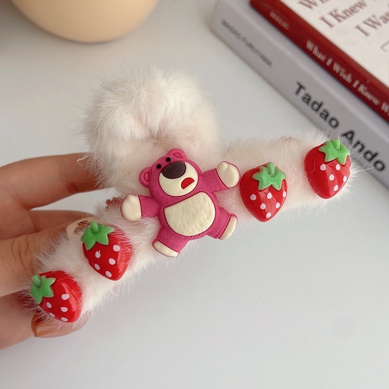 Kẹp tóc hình cá mập phủ lông dễ thương thời trang thu đông cho nữ