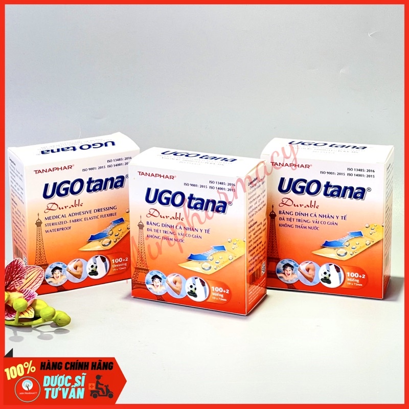 Băng Dính Cá Nhân Y Tế UGOTANA Đã Tiệt Trùng 1.9 x 7.2 cm Hộp 102 miếng - Minpharmacy