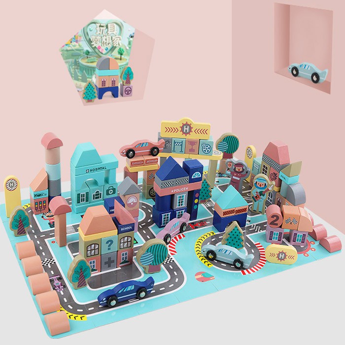 Bộ Đồ Chơi Lego Gỗ Xếp Lắp Ráp Mô Hình Thành Phố Đa Năng Sáng Tạo Phát Triển Trí Tuệ Cho Bé Vừa Chơi Vừa Học
