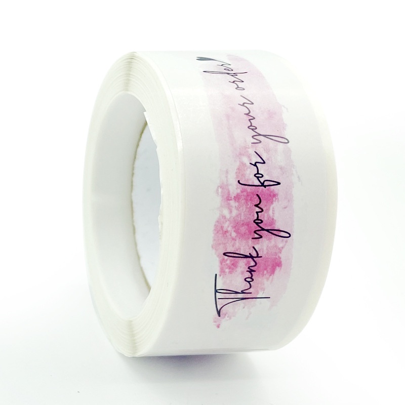 Cuộn 125 tag thank you for shopping, thank you for your order, Tag cảm ơn, sticker thank you, tem cảm ơn