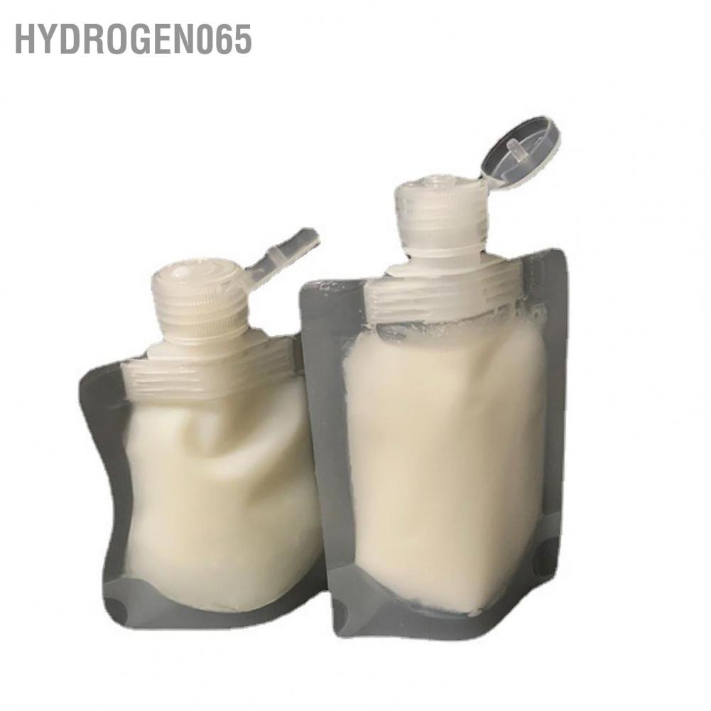 Hydrogen065 Refillable Empty Squeeze Pouch Cosmetic Lotion Shampoo Plastic Spout Foldable Sample Containers for Travel