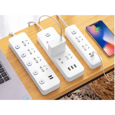 Ổ cắm điện đa năng thông minh 3 cổng USB 5V sạc nhanh, tiết kiệm 30KW/h, chịu tải lớn 2500W, chống quá tải, cháy nổ