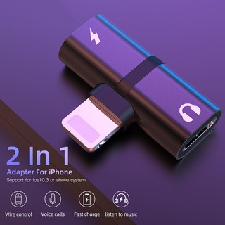 Dây Cáp Chuyển Đổi Âm Thanh 2 Trong 1 Giắc Cắm Lightning Sang Giắc Cắm Tai Nghe 3.5mm Cho iphone 6 6s 7 8 plus x xr max iphone 11 pro