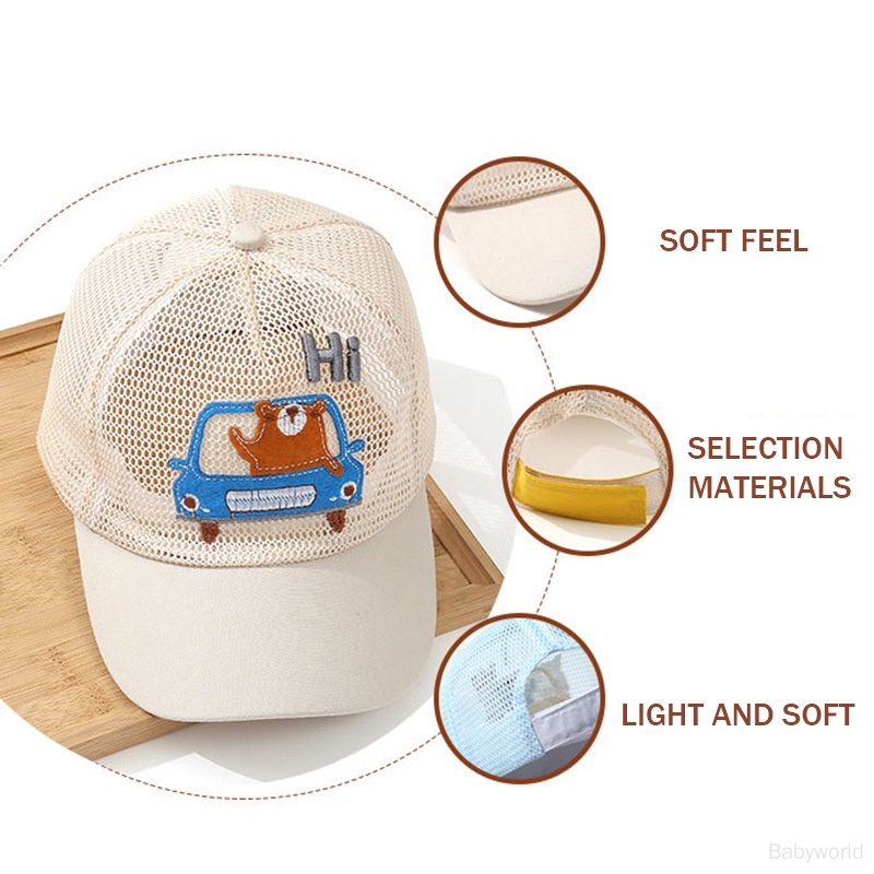 Mũ Lưỡi Trai Phối Lưới Thoáng Khí Thời Trang Mùa Hè Cho Bé