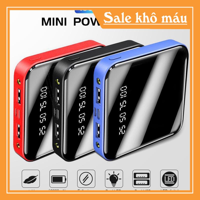 Sạc Dự Phòng Power Bank 20000mAh Mặt Kính Cao Cấp có ảnh thật __NgaanhShop