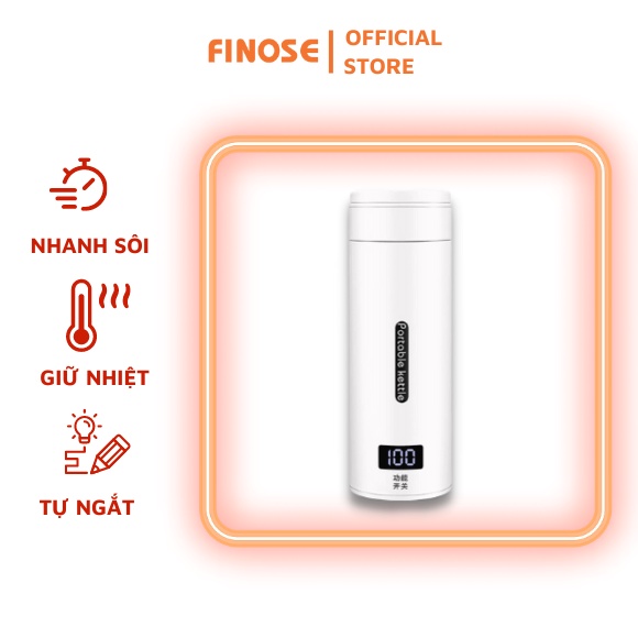 Bình siêu tốc FINOSE chính hãng, nấu nước nóng siêu nhanh, hiển thị nhiệt độ cao cấp, 4 mức nhiệt, giữ nhiệt 12h
