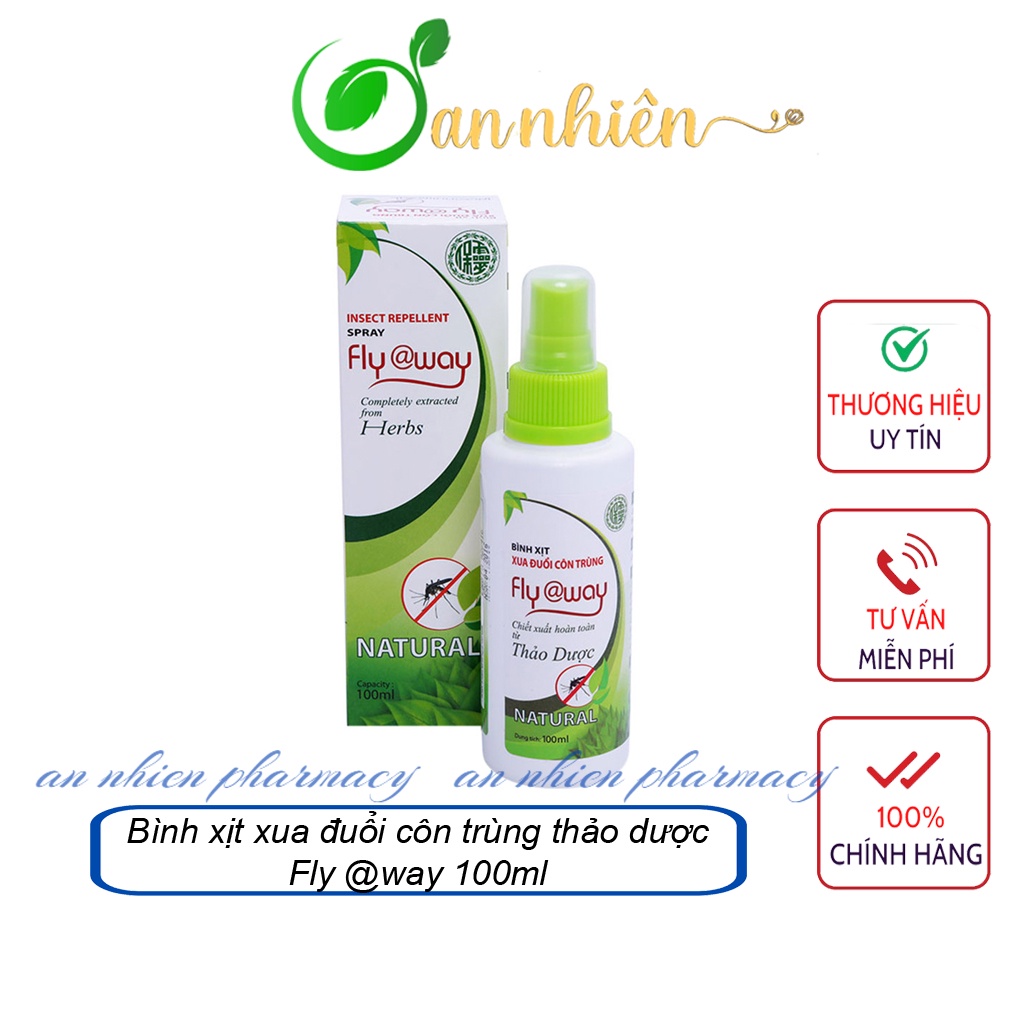 Bình xịt xua đuổi côn trùng thảo dược Fly @way