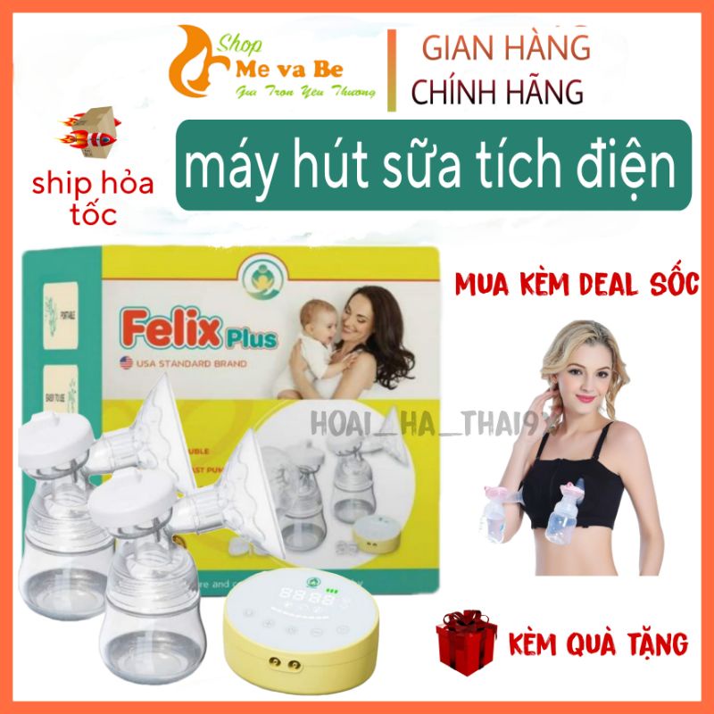 Máy hút sữa điện đôi Felix Plus có tích điện massage, hút êm, nhỏ gọn, 9 cấp độ hút chuyên sâu