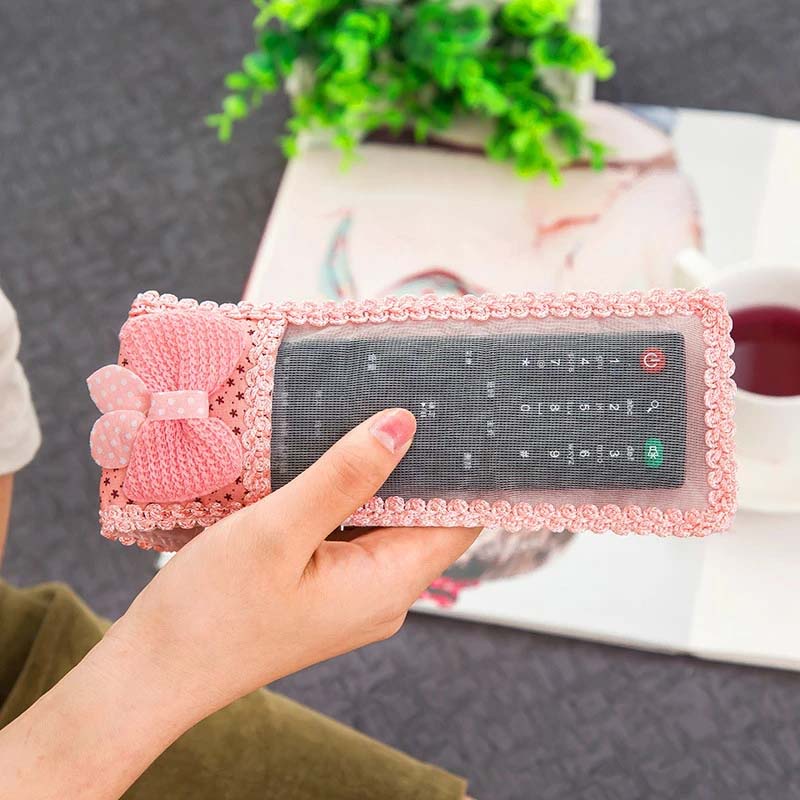 Vỏ bọc điều khiển từ xa bằng vải chống bụi có ren và nơ