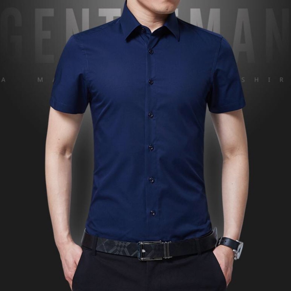 Áo Sơ Mi Nam Cộc Tay TN05, vải kate lụa mềm mịn thoáng mát , 5 màu trơn | BigBuy360 - bigbuy360.vn