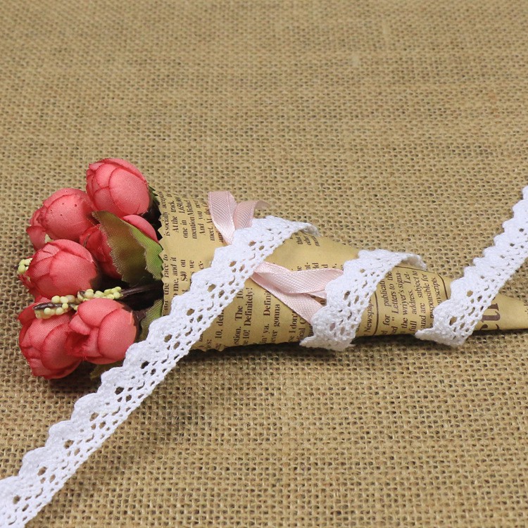 1.5cm ren dệt vải cotton vintage phụ kiện thời trang đồ thủ công trang trí nhà cửa