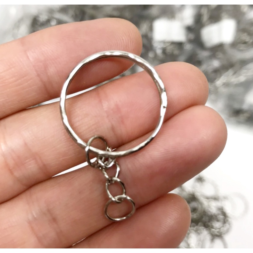 Combo 100 Khoen làm móc khóa - MẪU RĂNG CƯA - đường kính 2.4cm . màu bạc  xi sáng bóng chất lượng tối