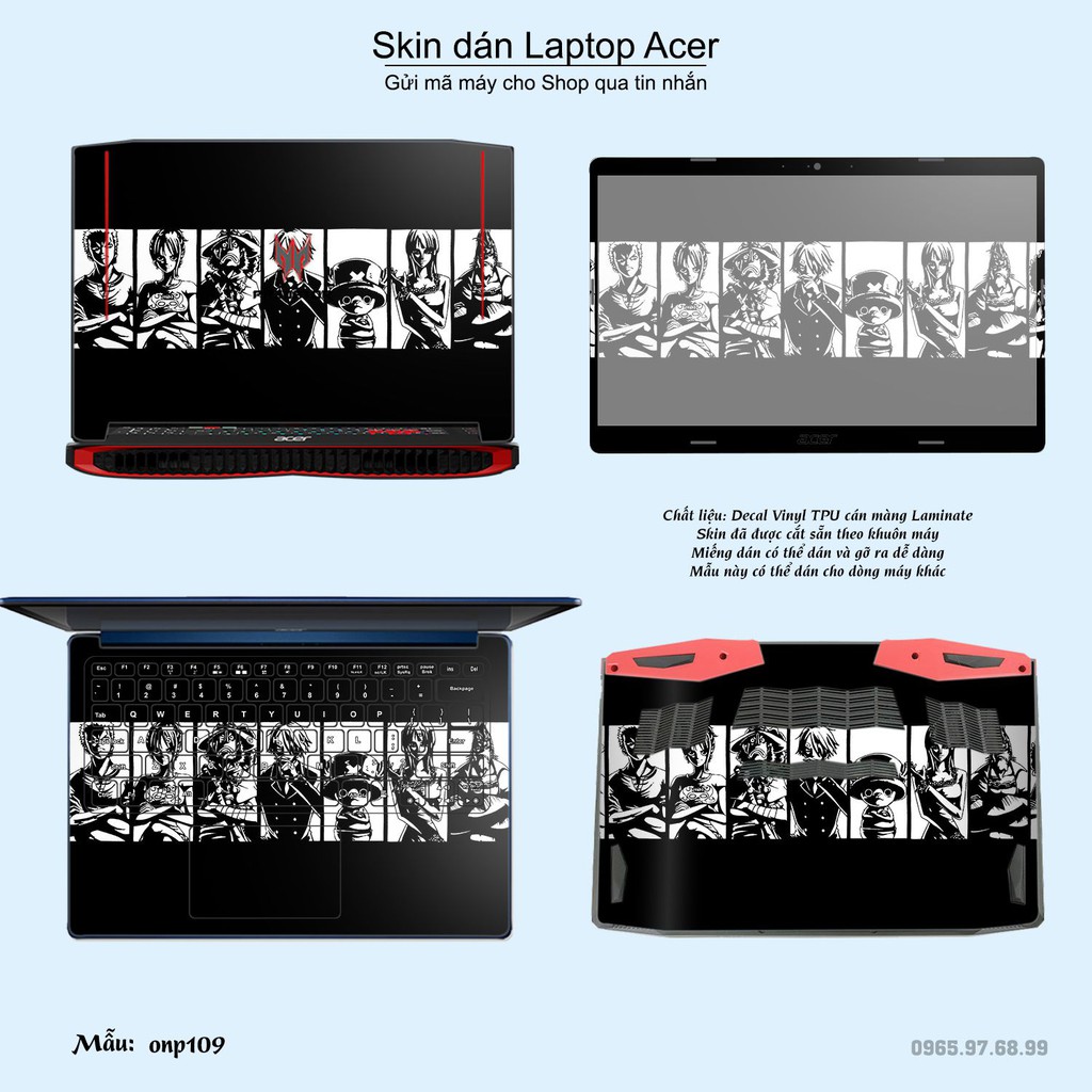 Skin dán Laptop Acer in hình One Piece nhiều mẫu 11 (inbox mã máy cho Shop)