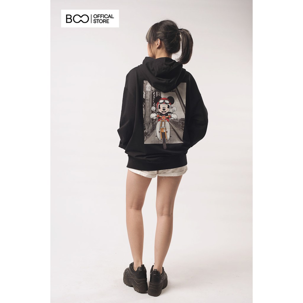 Áo Hoodie Nỉ Có Mũ Nam Nữ Unisex BOO Dáng Rộng In Graphic Mickey Skateboarding Cao Cấp Màu Đen | BigBuy360 - bigbuy360.vn