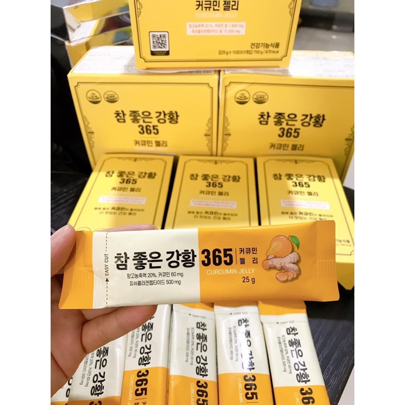 Thạch Nghệ Collagen Nano Curcumin Jelly 365 Vị Xoài Hàn Quốc