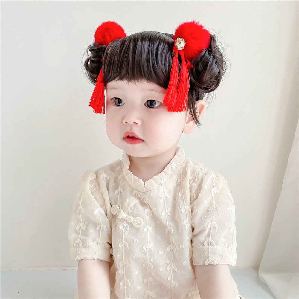 Tóc Giả Bện Qipin Kiểu Công Chúa Dễ Thương Cho Bé Gái