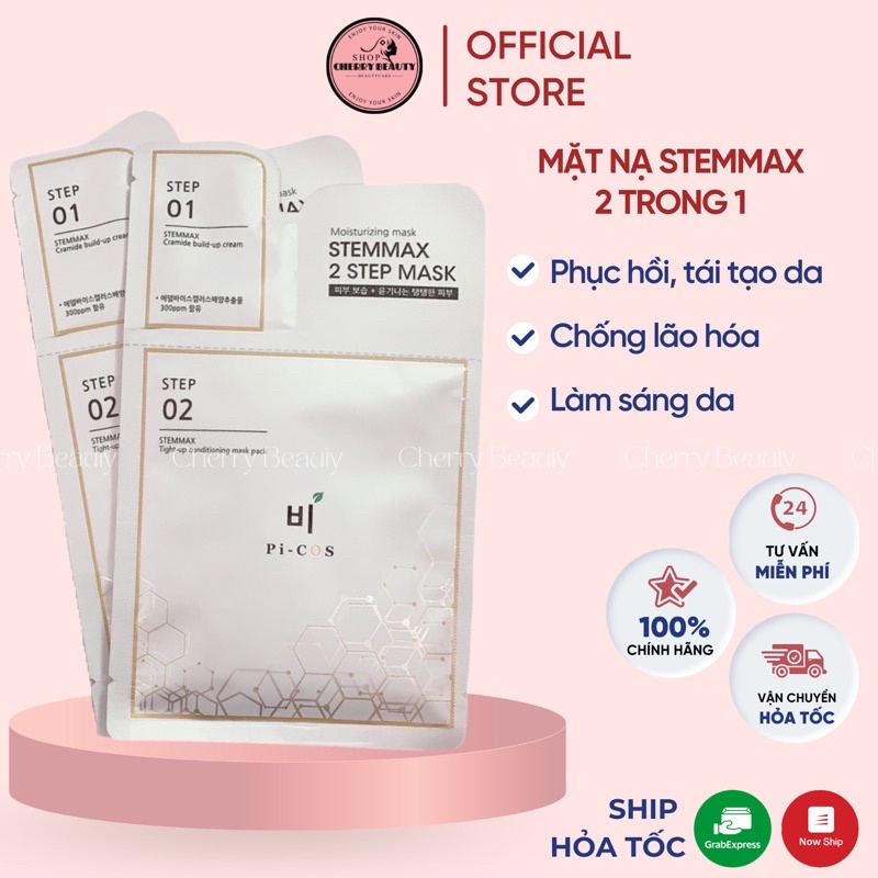 Mặt Nạ Tế Bào Gốc Stemmax Có Nhãn Phụ Tiếng Việt Dưỡng Trắng Tái Tạo Phục Hồi Làn Da Do Mụn Viêm date 2025(1 miếng)