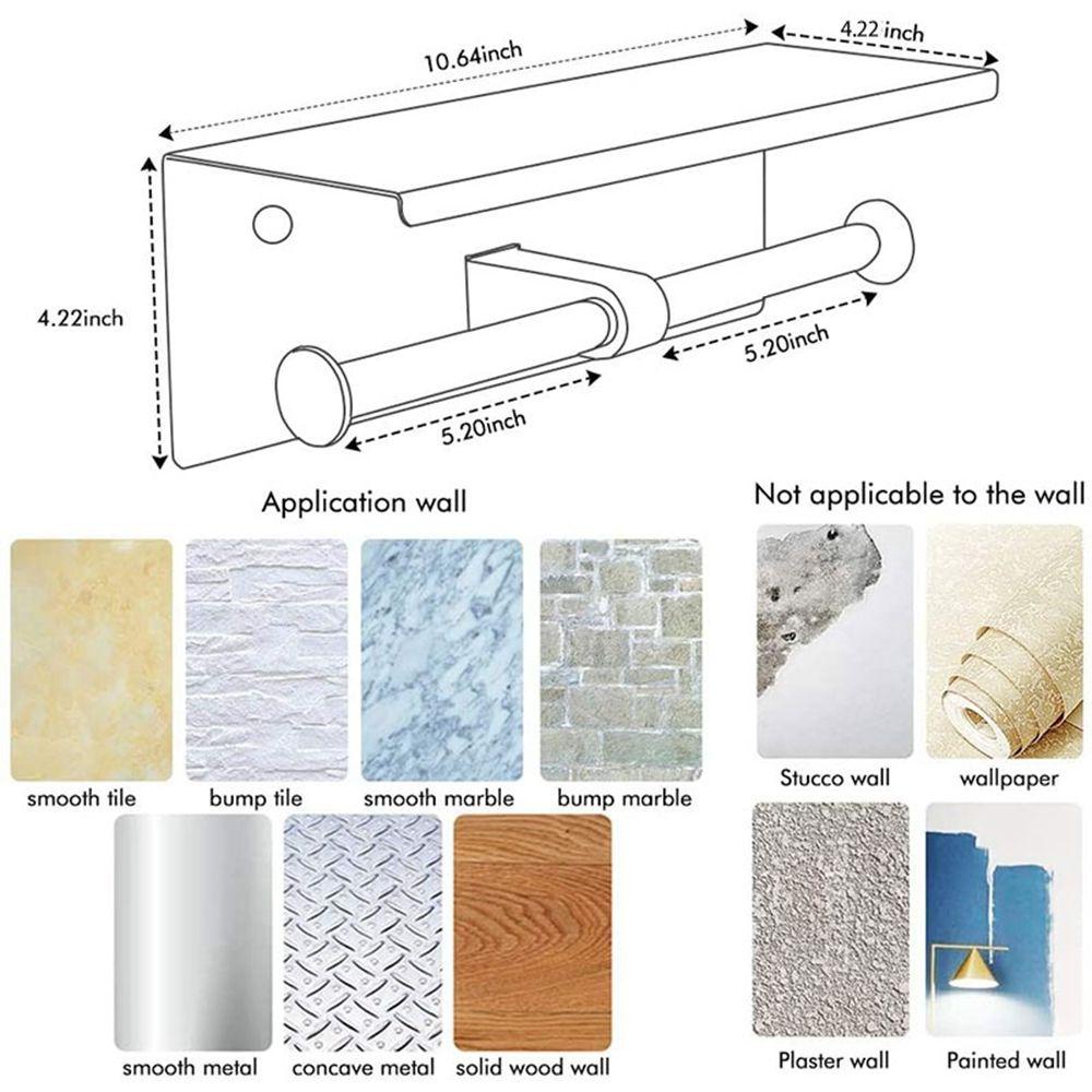 Giá Đỡ Cuộn Giấy Vệ Sinh Gắn Tường Bằng Thép Không Gỉ Chống Gỉ Tiện Lợi Dành Cho Phòng Tắm