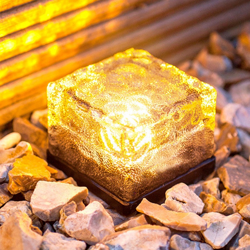 Đèn LED Năng Lượng Mặt Trời Chống Nước Hình Viên Gạch Trang Trí Sân Vườn/Cầu Thang Ngoài Trời
