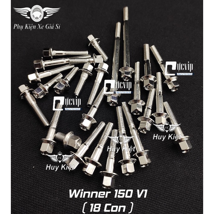 Bộ Ốc Lốc Máy Salaya PHAY THÁI Inox 304 Cho Winner V1 (18 Con) MS5222