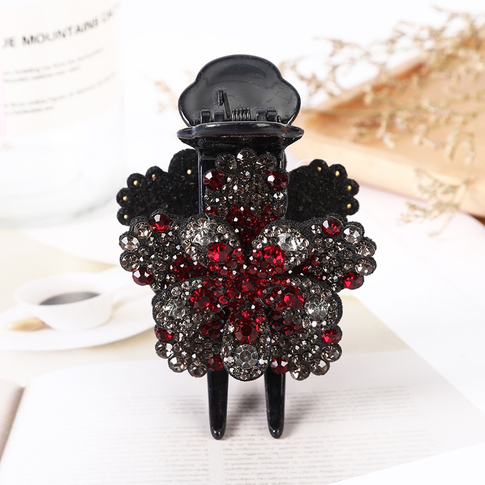 Kẹp tóc hình hoa đính đá sang trọng thời trang cho nữ