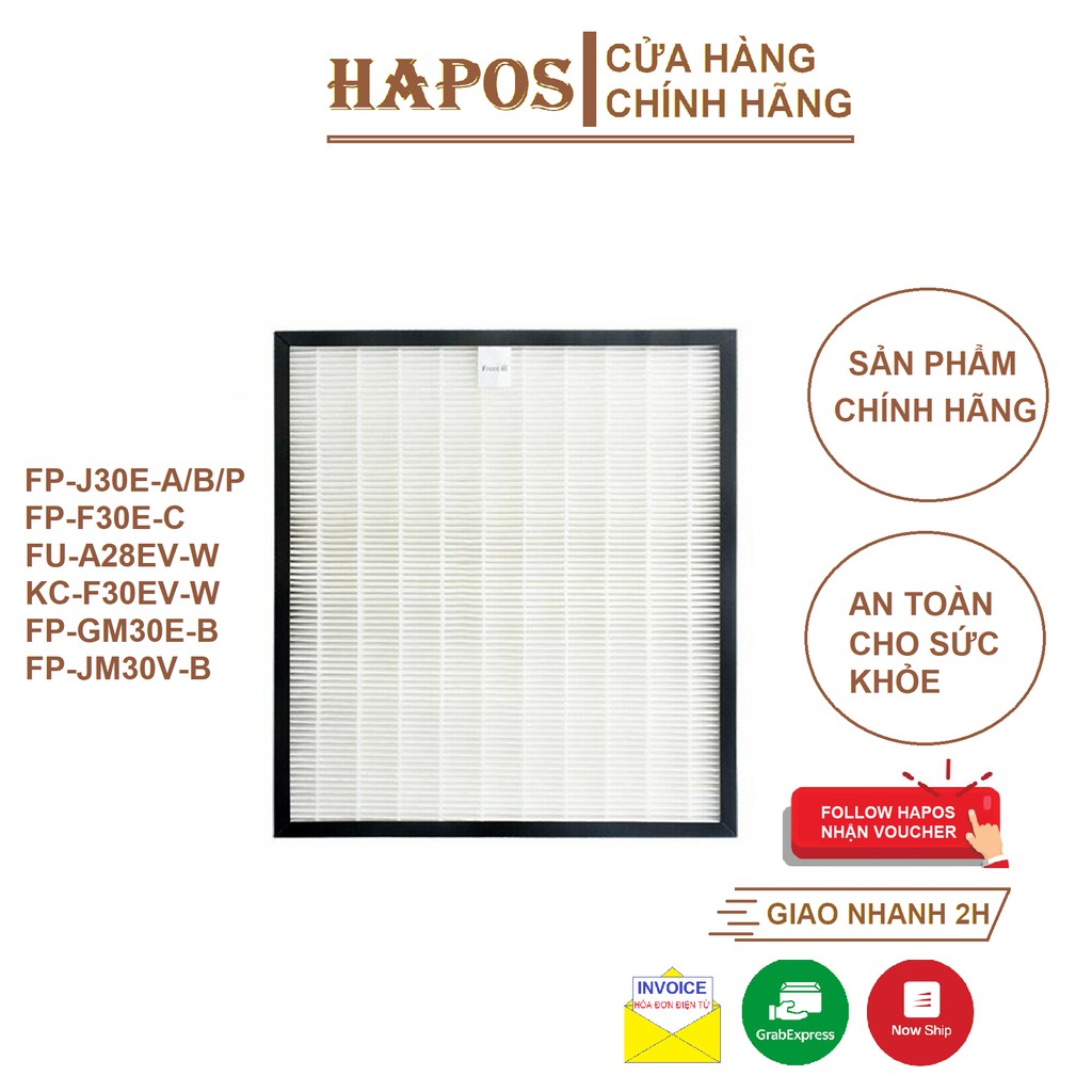 [Mã ELHA22 giảm 5% đơn 300K] Màng lọc Hepa FZ-F30HFE cho máy Sharp FP-J30E-A/B/P, FP-F30E-C, FU-A28EV-W, KC-F30EV-W