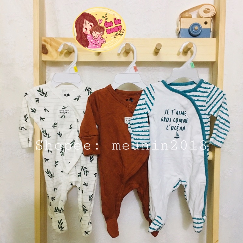 Body sleep cotton cho bé sơ sinh hàng xuất dư liền tất (size Newborn)