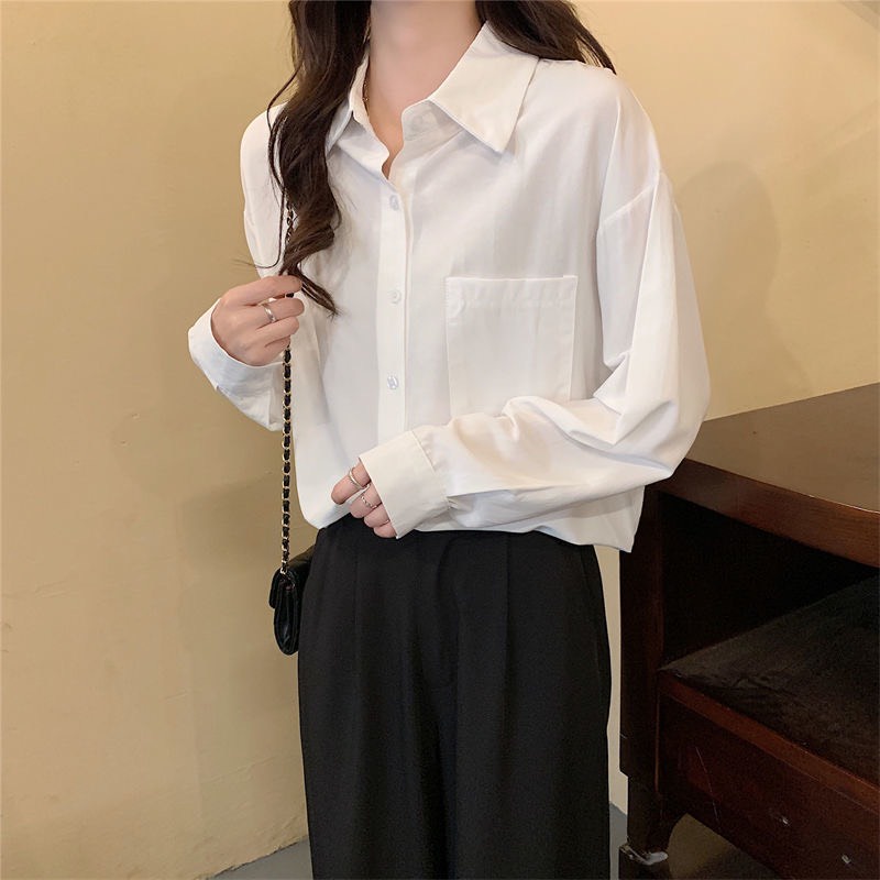Áo sơ mi trắng nữ kiểu công sở đẹp form rộng tay dài hàng Quảng Châu cao cấp ANDOSA SM11