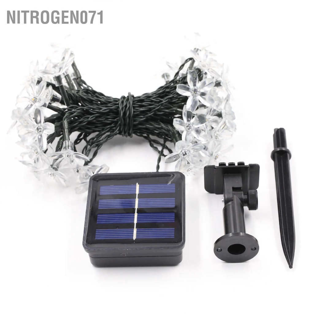 Dây Đèn LED Trang Trí Hình Hoa Anh Đào Xinh Lung Linh 5M Và 20 Đèn - Năng Lượng Mặt Trời Chống Thấm Nước Trang Trí Sân Vườn Nitrogen071