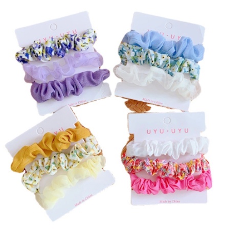 Set 3 dây buộc tóc vải Chiffon thời trang cho nữ CT010