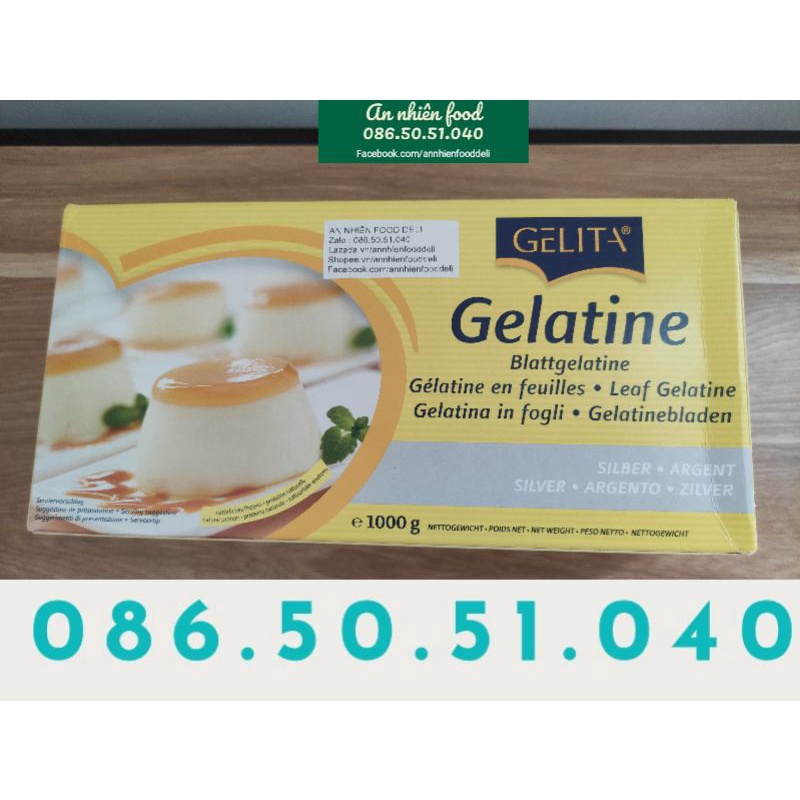 Lá Gelatin nhập khẩu Gelatine hộp 1KG
