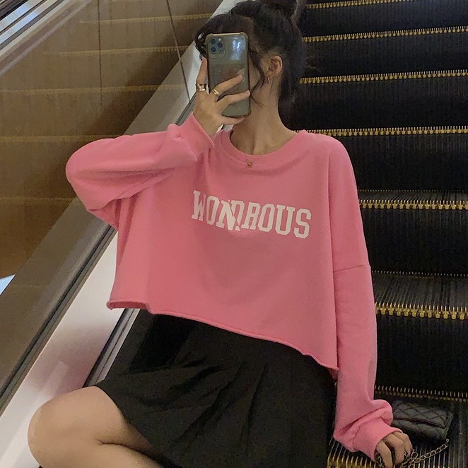 ÁO THUN TAY BO CROPTOP FORM RỘNG CÁ TÍNH ÚP HÌNH THẬT Ở CUỐI