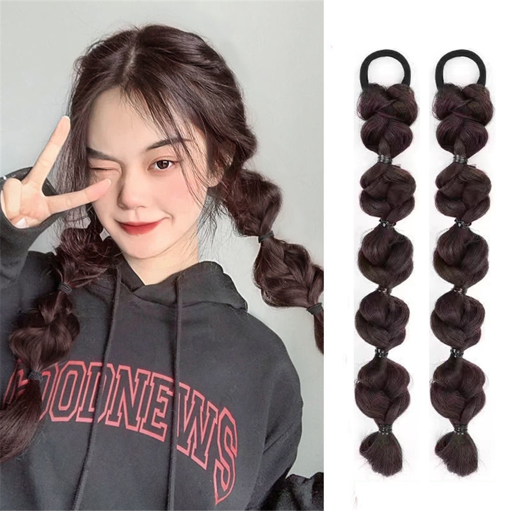 1 Bộ Tóc Giả Thắt Bím Đuôi Ngựa Kiểu Dáng Thời Trang