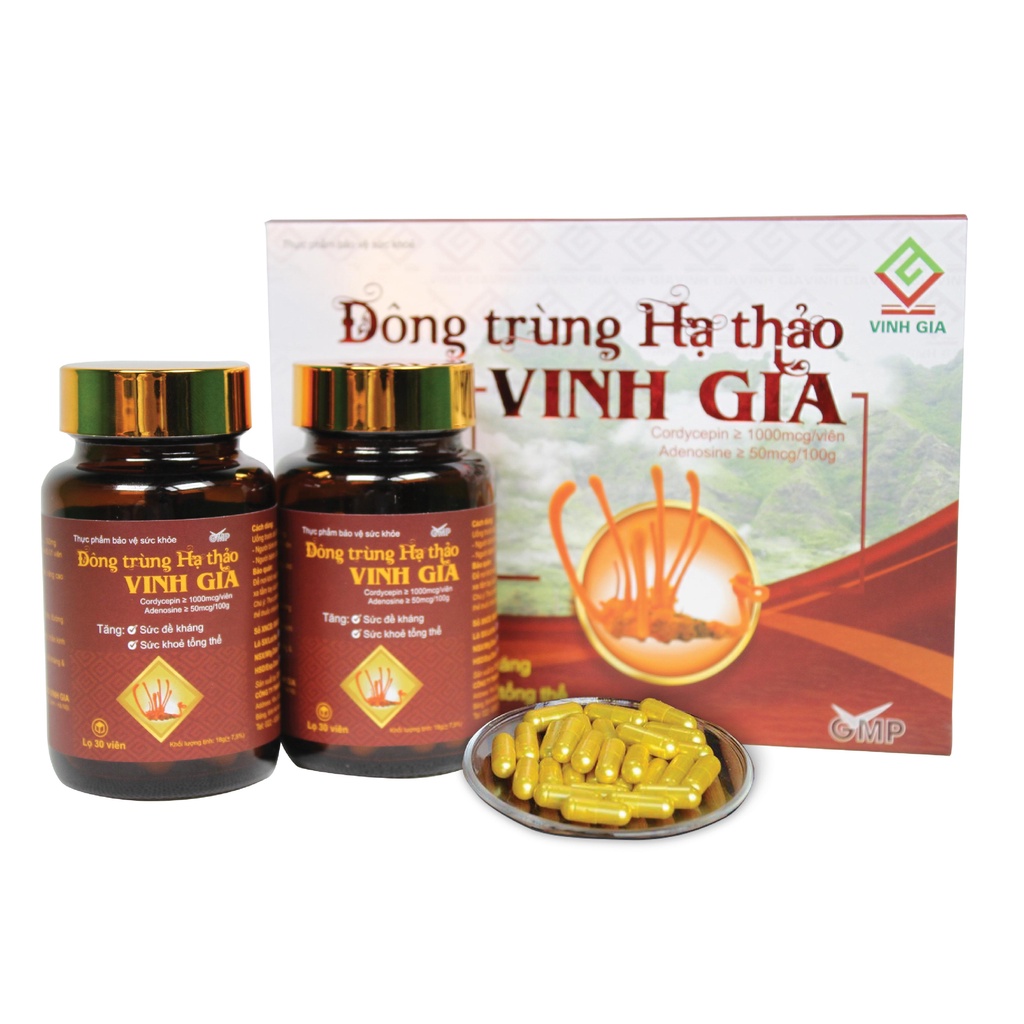 Viên nang Đông trùng hạ thảo Vinh Gia, hỗ trợ bổ phế, nâng cao sức đề kháng