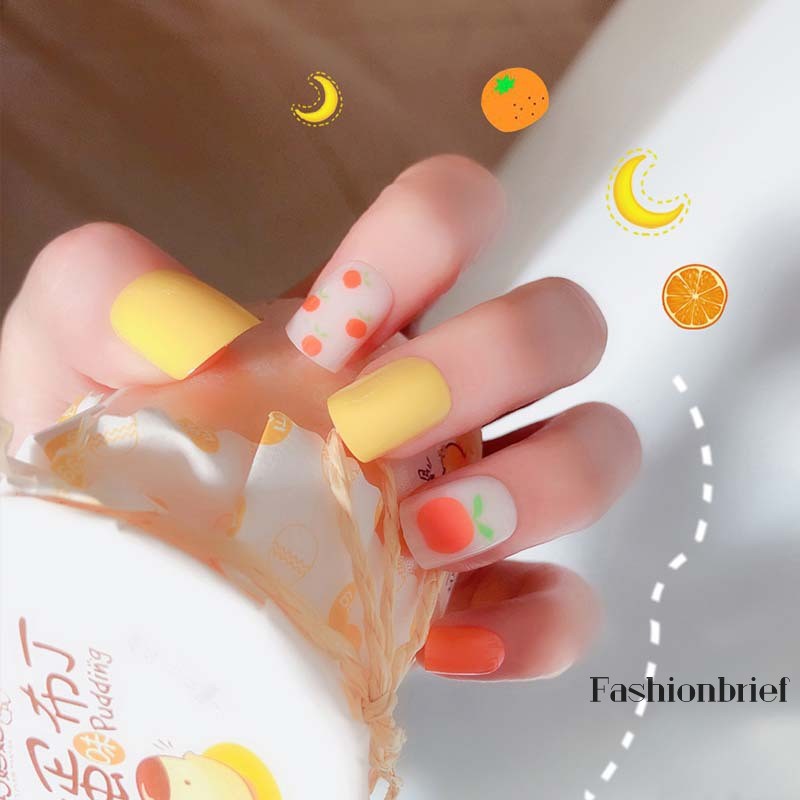 Set 24 móng tay giả in hình trái cây mùa hè dễ thương