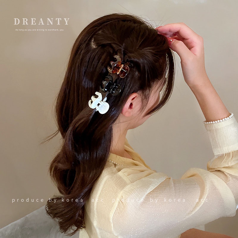 Kẹp Tóc Nhỏ Bằng Acrylic Màu Trơn Phong Cách Hàn Quốc Cho Nữ