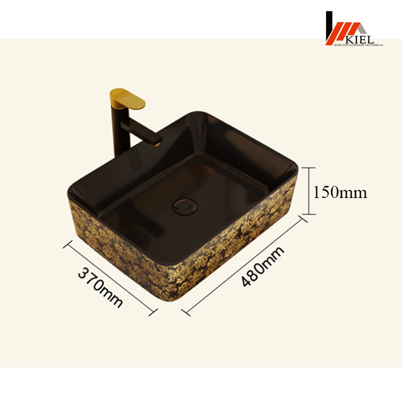 Chậu rửa mặt lavabo nghệ thuật đặt bàn với thiết kế hoa văn sang trọng ,tinh tế chính hãng-Bảo hành 10 năm men