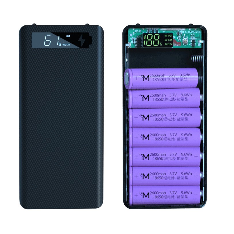 Box sạc dự phòng 8 cell LED 5V2.1A phiên bản mới 2020 - Model M8 (Nhắn tin cho shop màu quý khách yêu cầu)