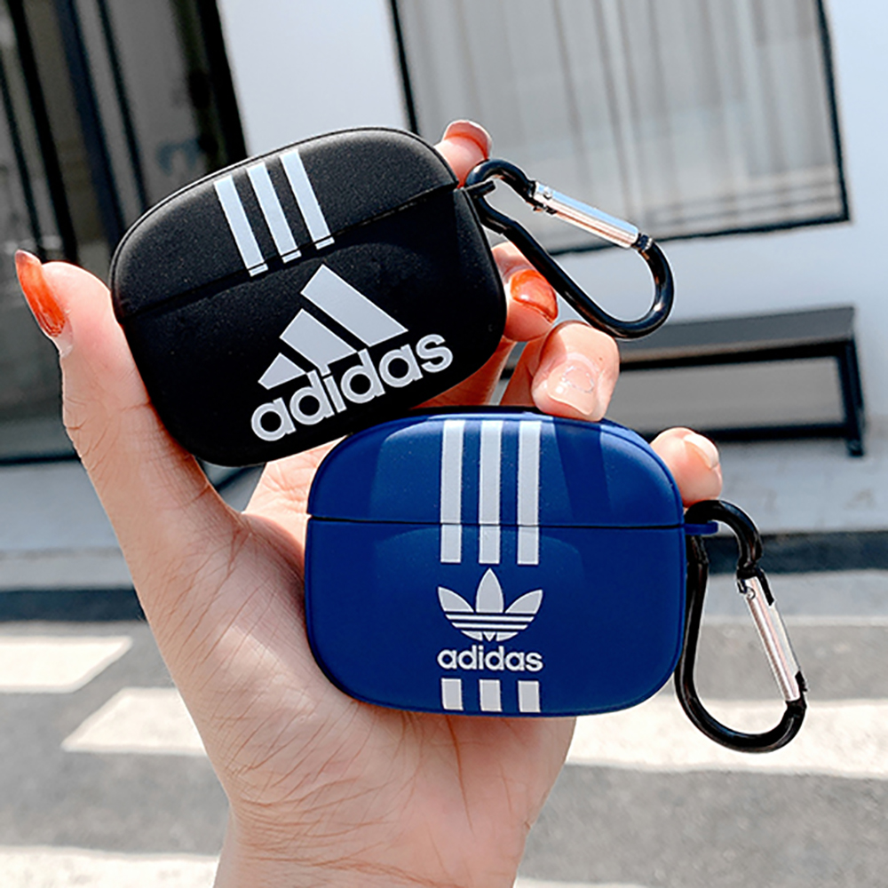 Vỏ Bảo Vệ Hộp Sạc Tai Nghe airpods 1 2 pro apple Không Dây Chất Liệu Silicon tpu Chống Sốc Hình Tròn In Logo adidas