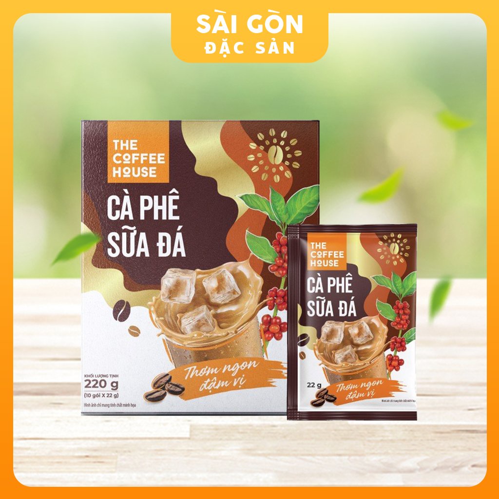 Cà Phê The Coffee House Sữa Đá Hòa Tan Hộp 10 Gói x 22 Gam Sài Gòn Đặc Sản