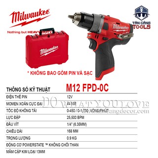 MÁY KHOAN MILWAUKEE M12 FPD-0/0C