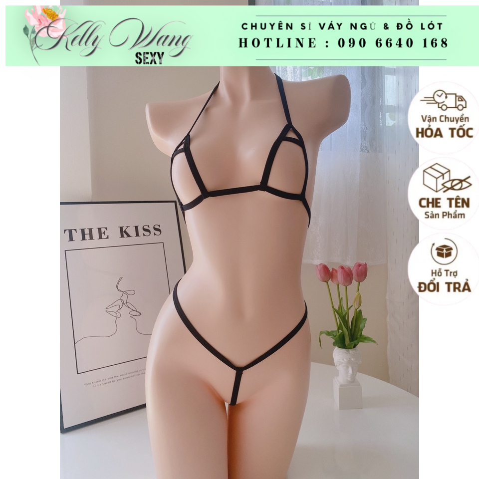[KELLYWANG] BK076- Bộ lọt khe dây thun gợi cảm - đồ lót sexy