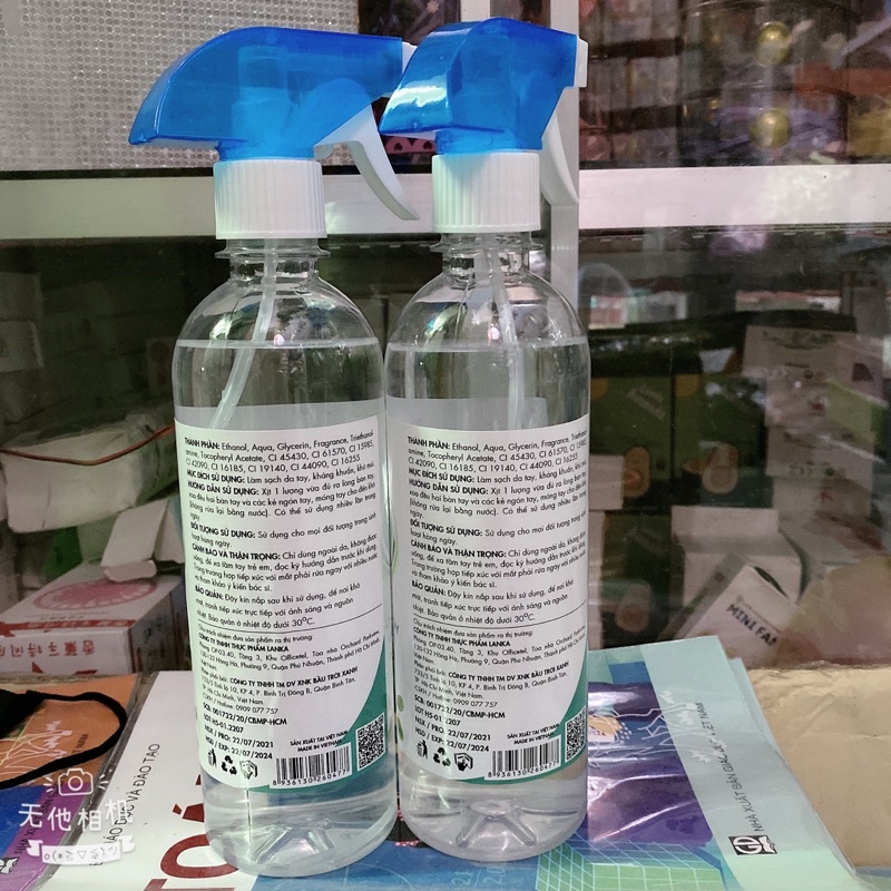 Nước rửa tay khô dạng xịt Hapicare 500ml