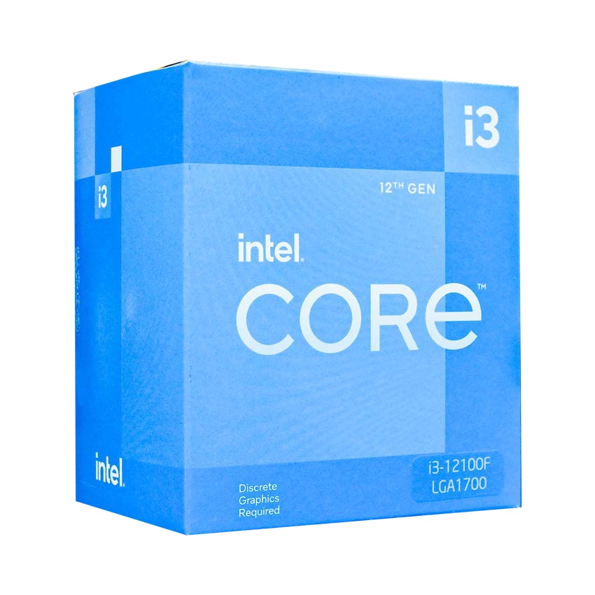 Bộ vi xử lý Intel Core i3 12100F - Bảo hành 36 Tháng Full box nhập khẩu