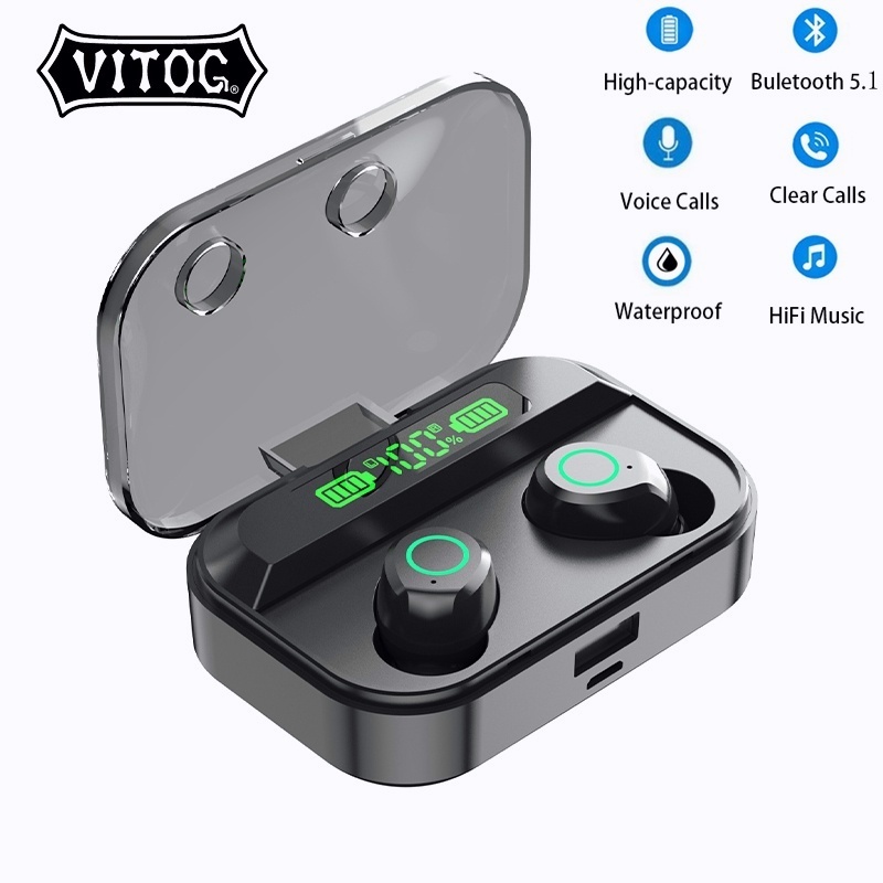 Tai nghe Vitog TWS bluetooth 5.1 không dây chơi game