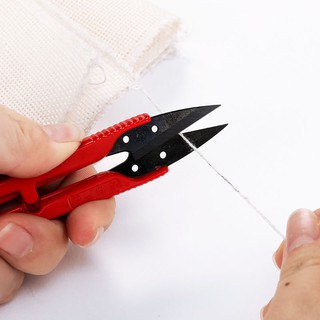 Kéo bấm cắt chỉ may Dj 107 cán nhựa màu đỏ sắc bén bền đẹp